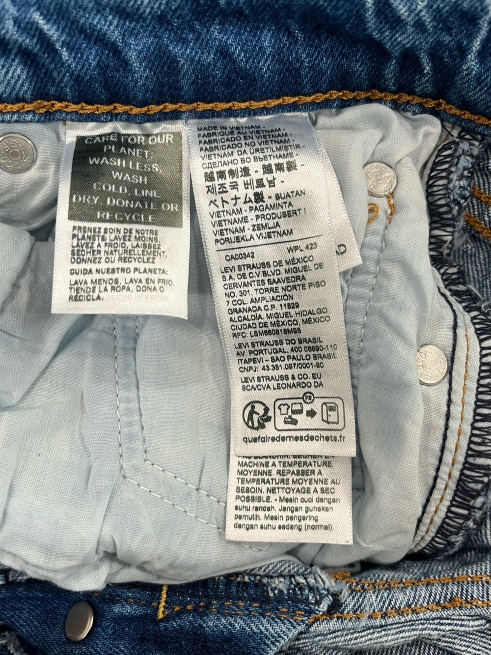 Classic Levi’s button fly ribcage denim jeans 27W 27L - Picture 6 of 8